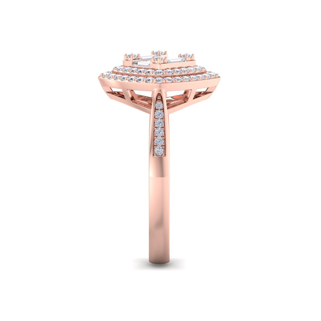 Ring in rose gold with white diamonds of 0.44 ct in weight