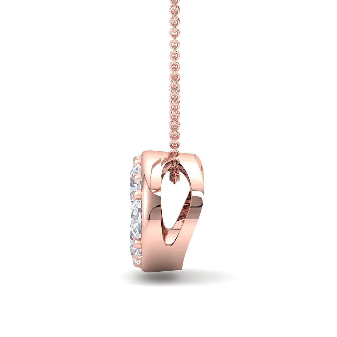 Oval shape pendant in yellow gold with white diamonds of 0.80 ct in weight - HER DIAMONDS®