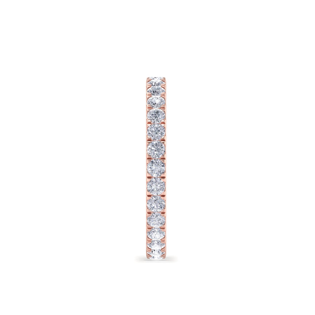 Pavé eternity band in rose gold with white diamonds of 1.05 ct in weight