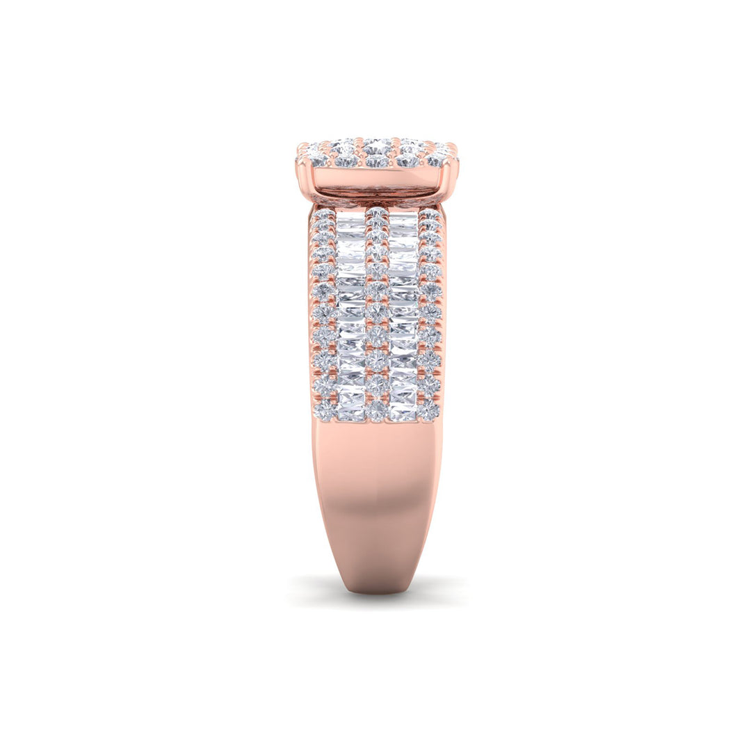 Ring in rose gold with white diamonds of 1.15 ct in weight