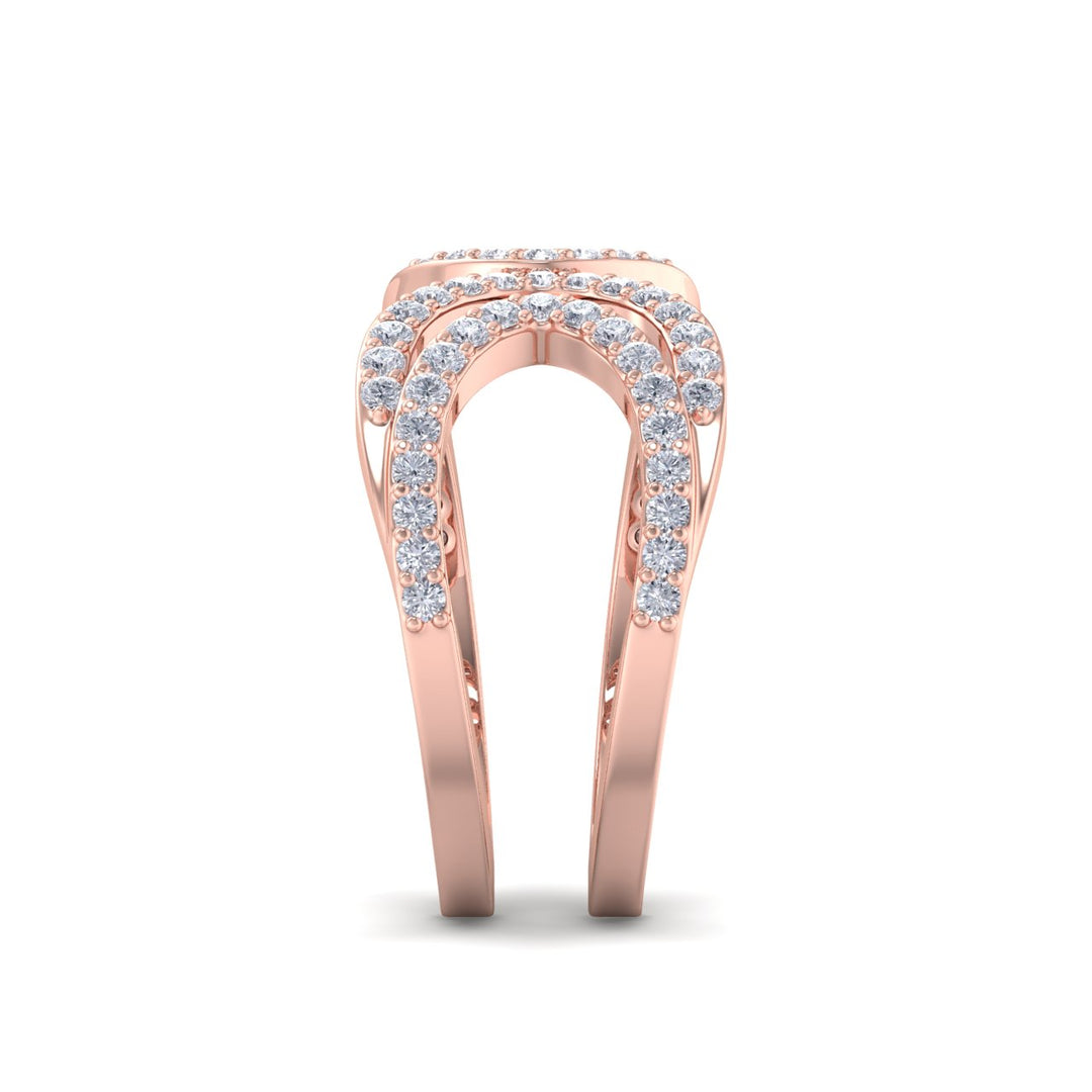 Ring in rose gold with white diamonds of 0.49 ct in weight