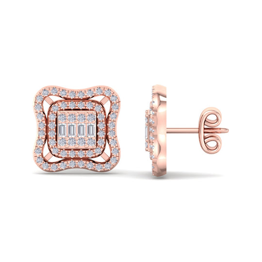 Stud earrings in yellow gold with white diamonds of 0.67 ct in weight - HER DIAMONDS®