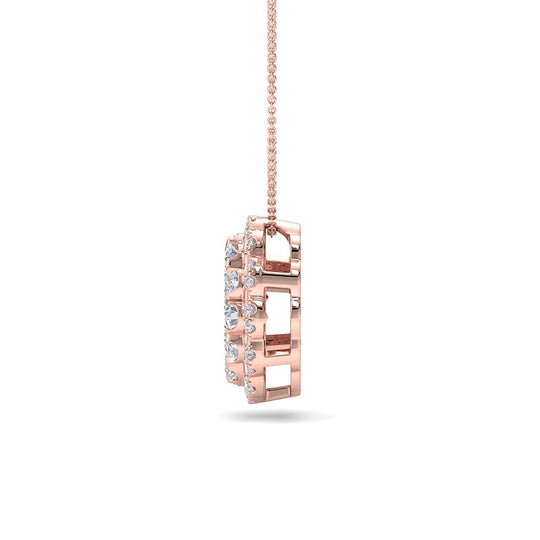 Round shape pendant in white gold with white diamonds of 0.89 ct in weight - HER DIAMONDS®