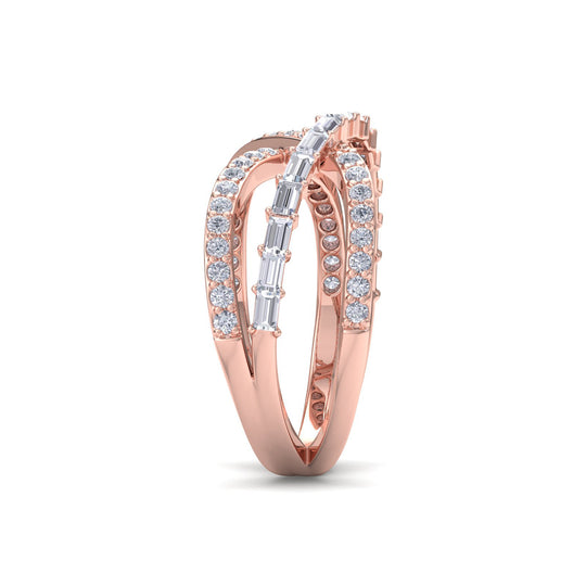Ring in rose gold with white diamonds of 1.07 ct in weight
