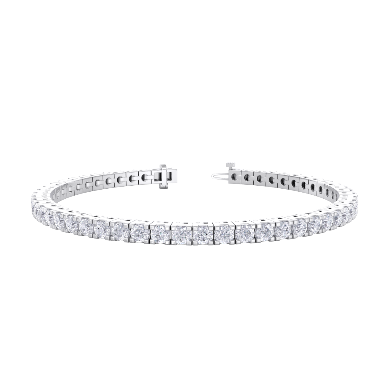 Bracelet in white gold with white diamonds of 5.72 ct in weight