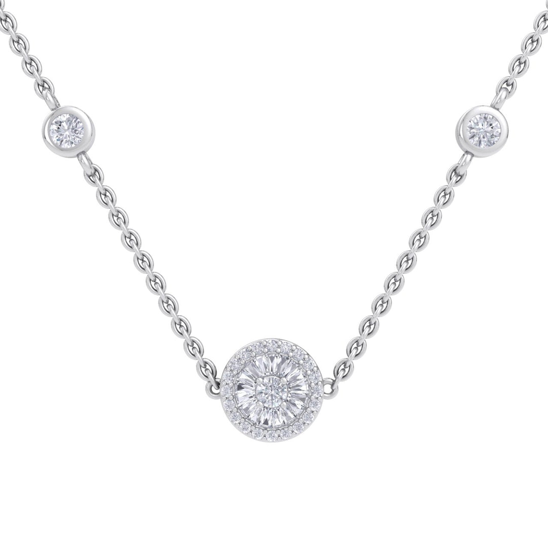 Beautiful Necklace in yellow gold with white diamonds of 0.37 ct in weight