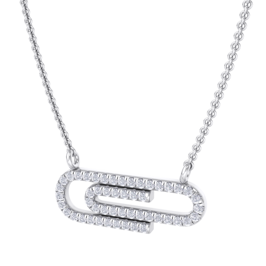 Diamond link necklace in white gold with white diamonds of 0.25 ct in weight