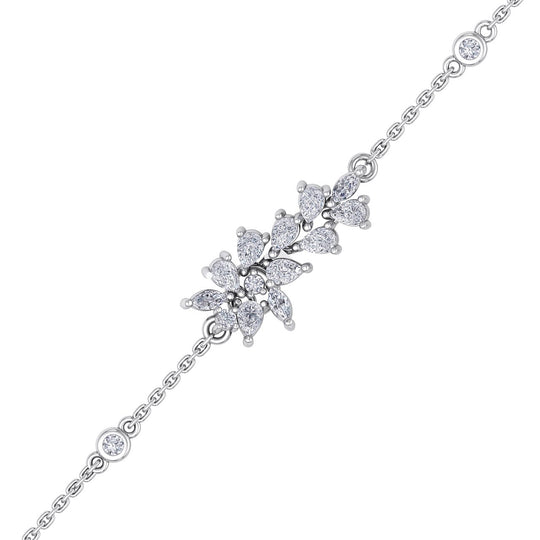 Flower shape bracelet in rose gold with white diamonds of 0.65 ct in weight - HER DIAMONDS®