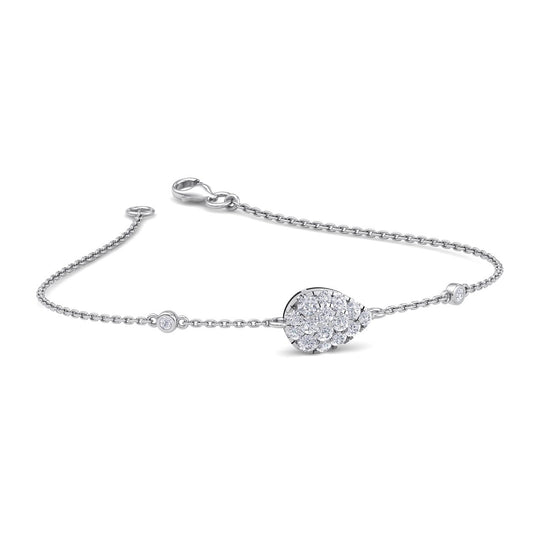 Pear shape bracelet in white gold with diamonds of 0.44 ct in weight - HER DIAMONDS®