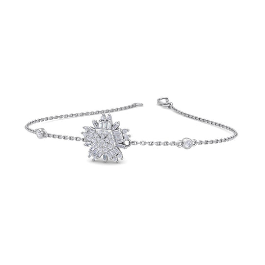 Snowflake shaped bracelet in yellow gold with white diamonds of 0.31 ct in weight - HER DIAMONDS®