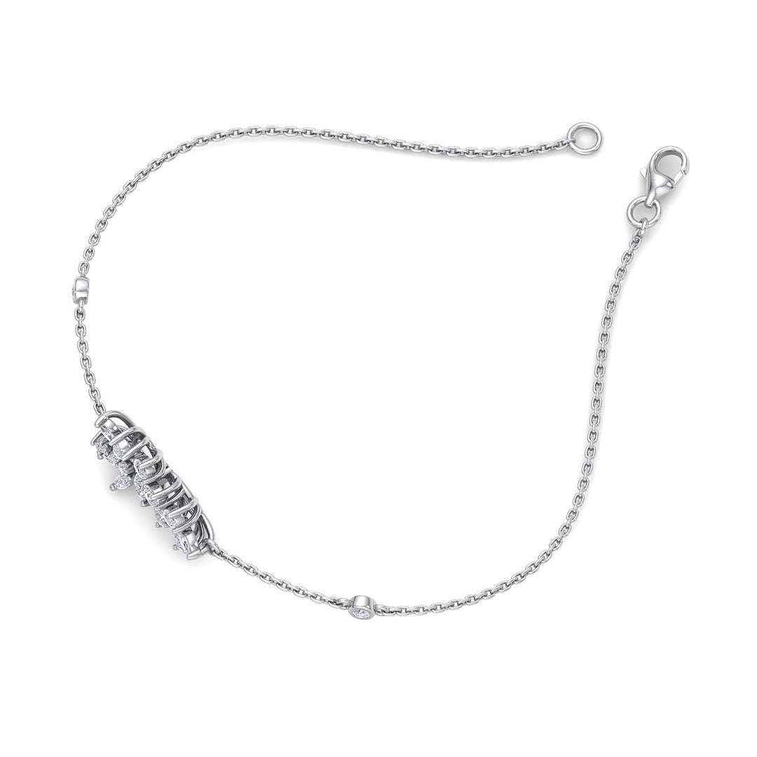 Flower shape bracelet in white gold with white diamonds of 0.65 ct in weight - HER DIAMONDS®