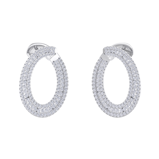 Hoop earrings in white gold with white diamonds of 2.78 ct in weight
