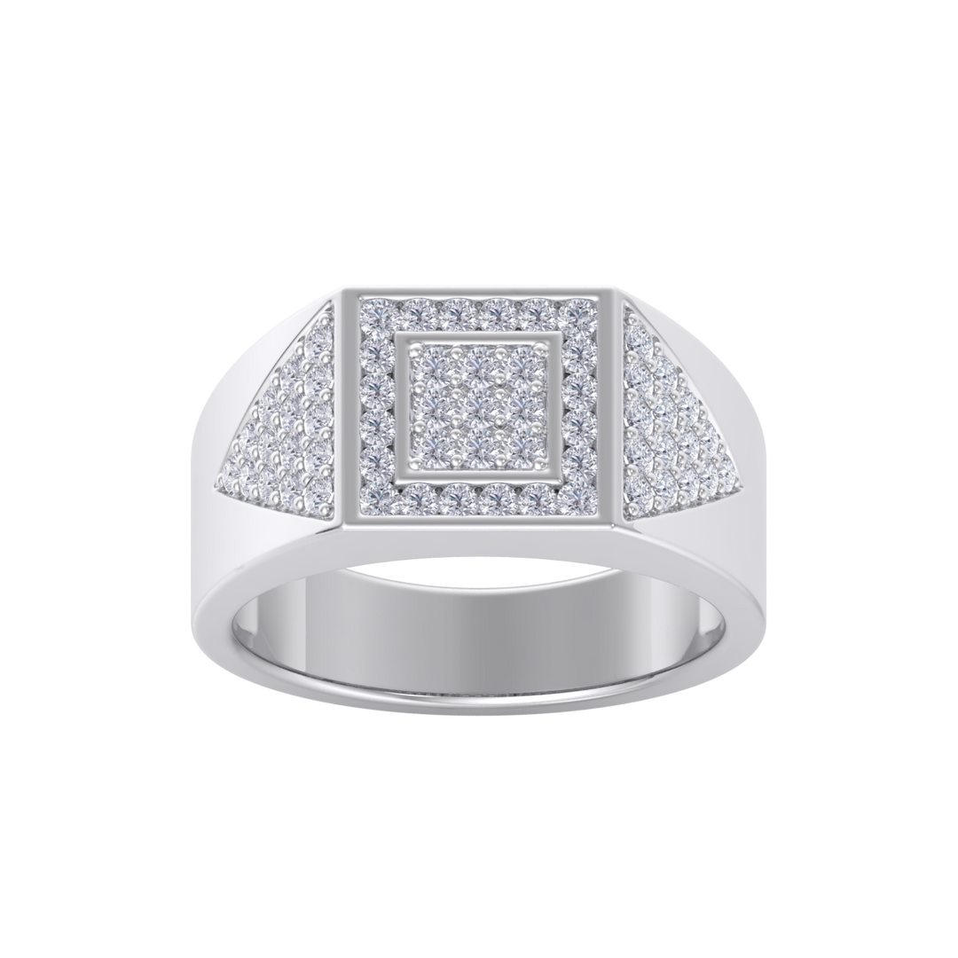 Diamond ring in white gold with white diamonds of 0.77 ct in weight