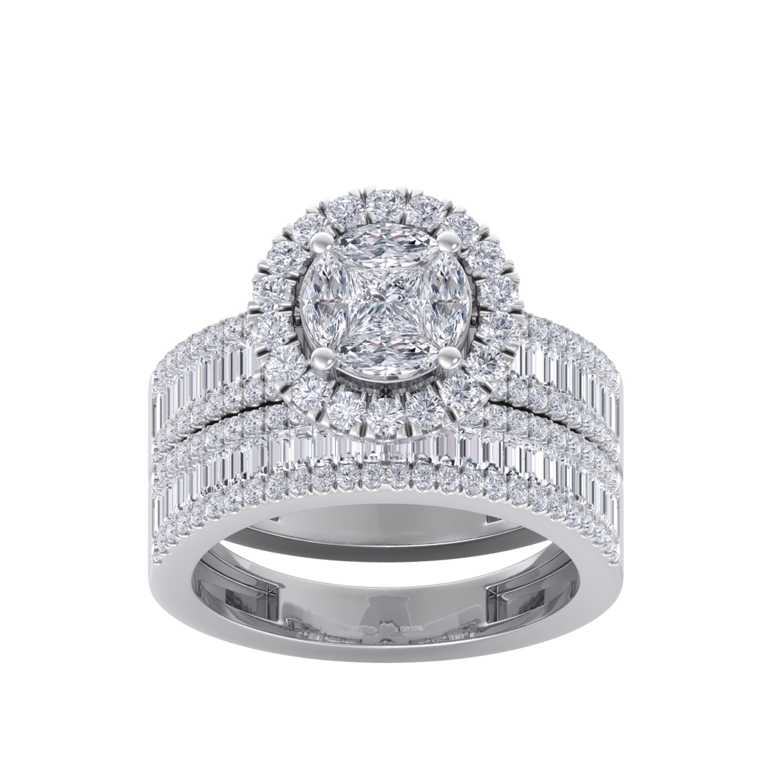 Diamond ring in white gold with white diamonds of 2.57 ct in weight
