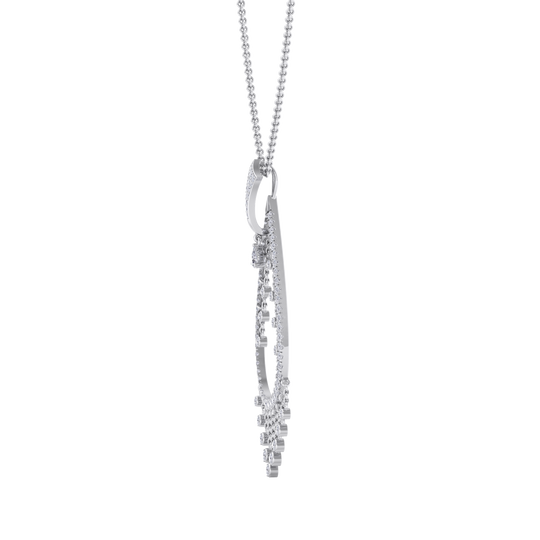 Waterfall pendant in white gold with white diamonds of 1.72 ct in weight