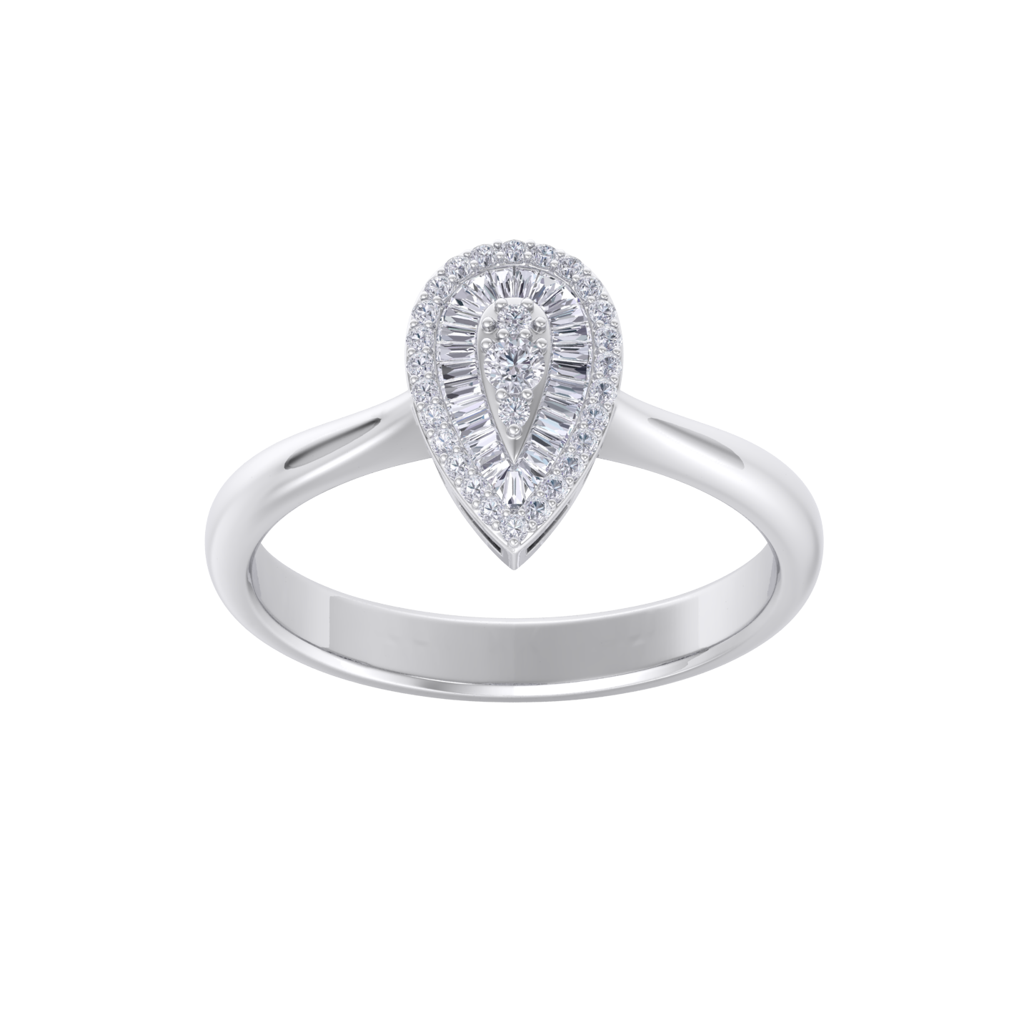 Diamond ring in white gold with white diamonds of 0.39 ct in weight