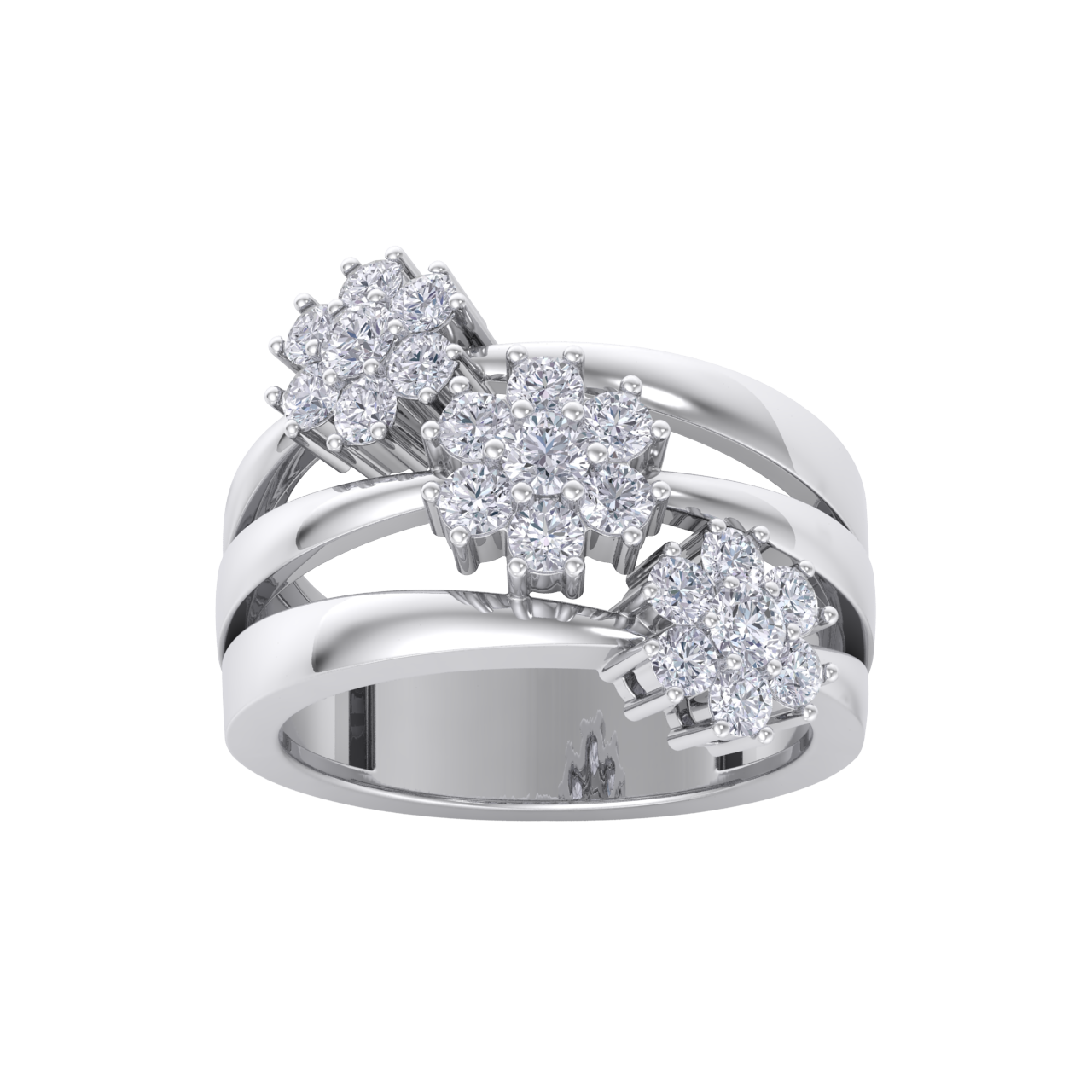 Beautiful ring in white gold with white diamonds of 0.88 ct in weight