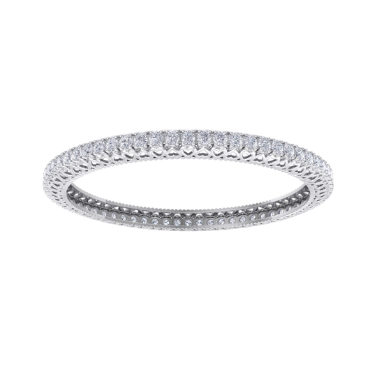 Classic diamond bangle with hearts in white gold with white diamonds of 13.60 ct in weight