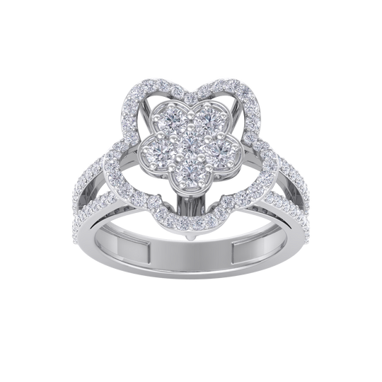 Elegant Diamond ring in white gold with white diamonds of 0.89 ct in weight
