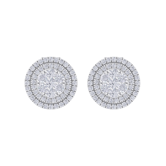 3 in 1 earrings in yellow gold with white diamonds of 0.79 ct in weight