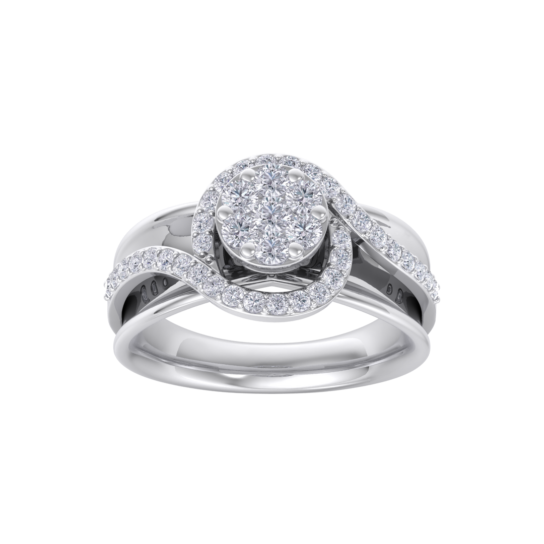 Solitaire ring in white gold with white diamonds of 0.50 ct in weight