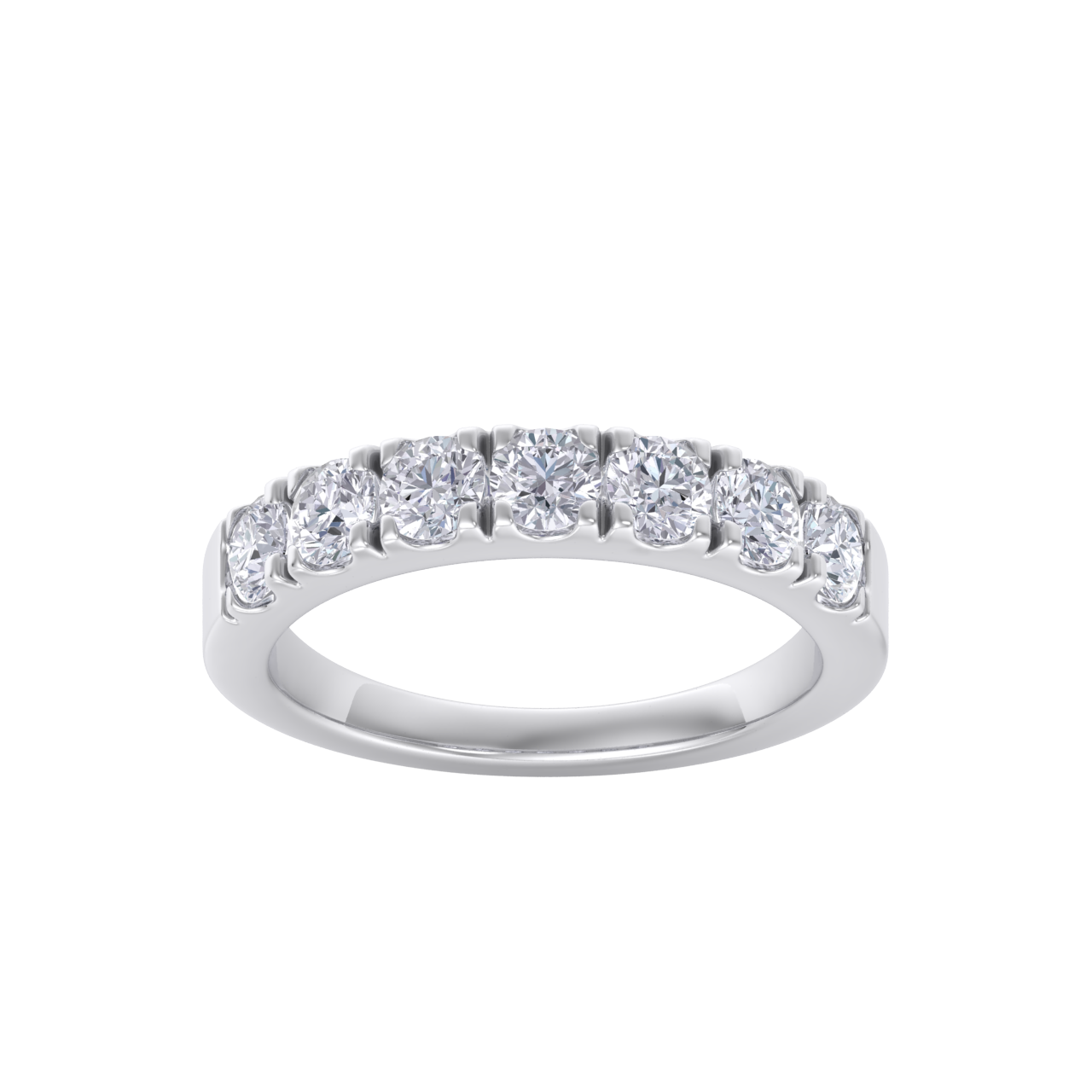 Classic Wedding band in white gold with white diamonds of 1.16 ct in weight