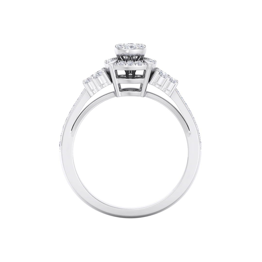 Diamond ring in white gold with white diamonds of 0.40 ct in weight