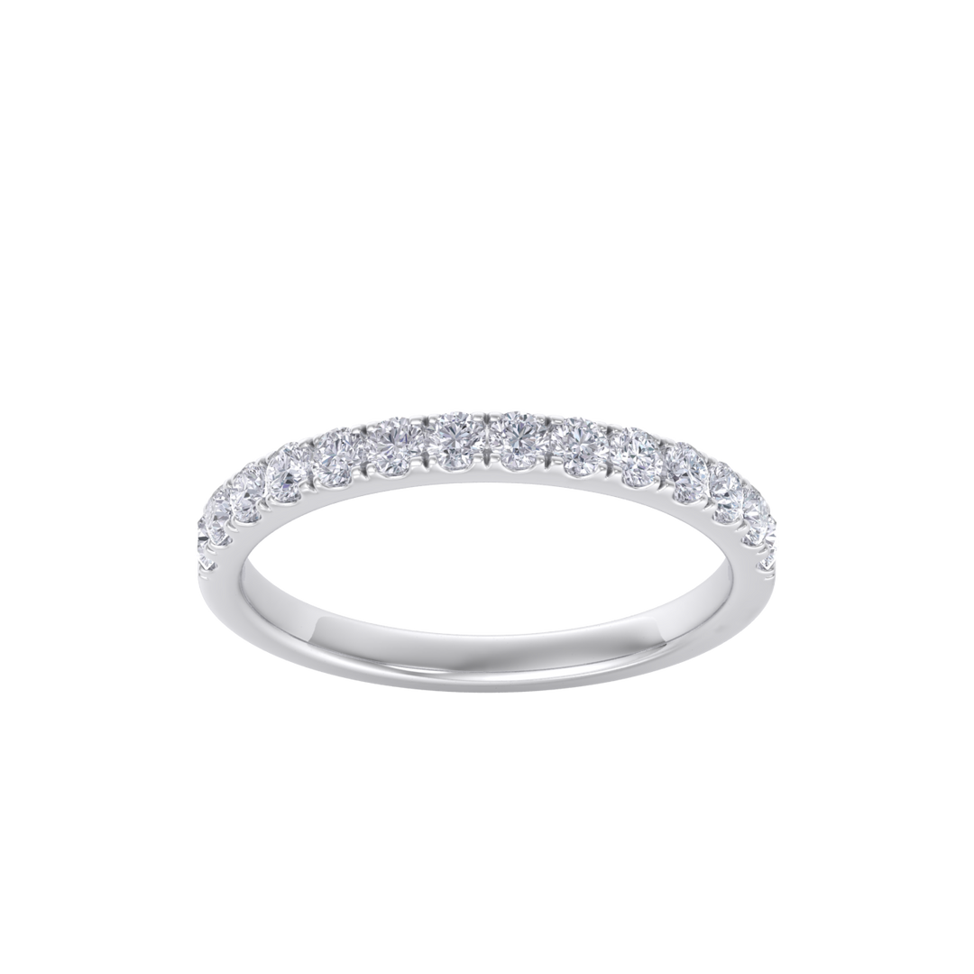 Classic Wedding band in white gold with white diamonds of 0.49 ct in weight