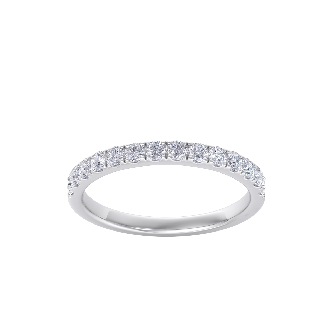 Classic Wedding band in white gold with white diamonds of 0.49 ct in weight