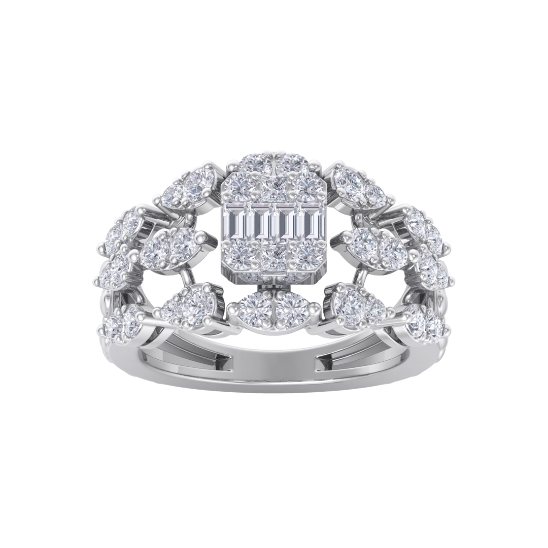 Diamond ring in white gold with white diamonds of 1.25 ct in weight