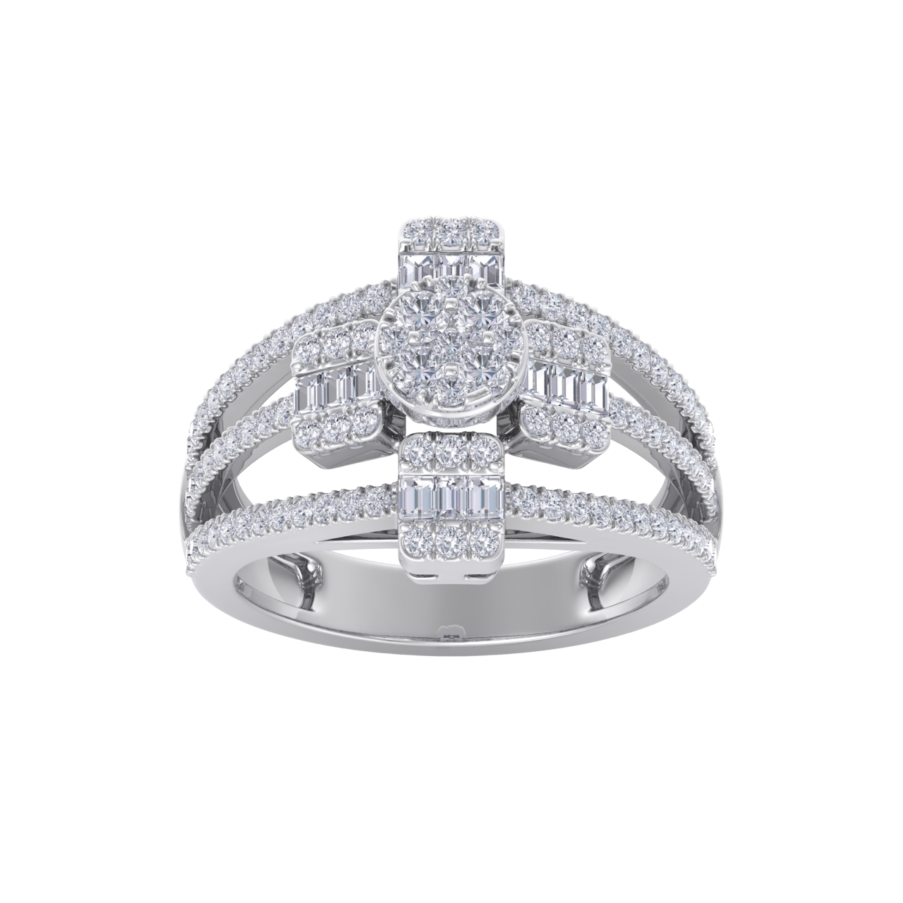 Beautiful ring in white gold with white diamonds of 0.91 ct in weight