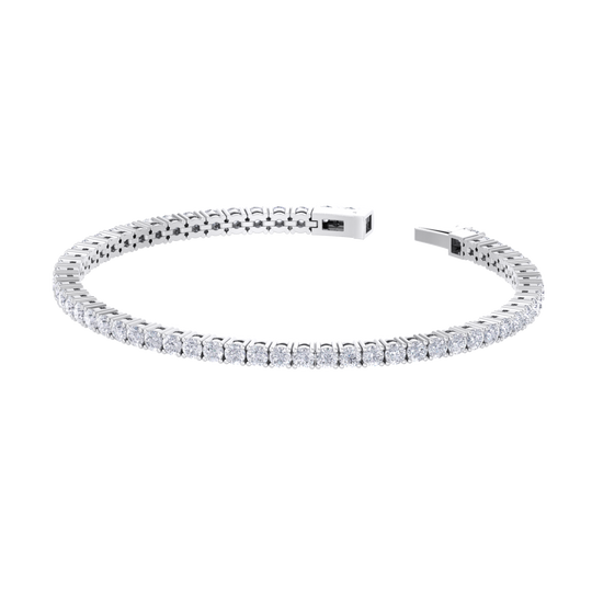 Elegant tennis bracelet with miracle plates in white with white diamonds of 5.00 ct in weight