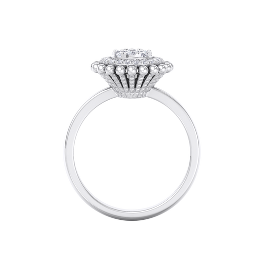 Halo Diamond ring in white gold with white diamonds of 0.34 ct in weight
