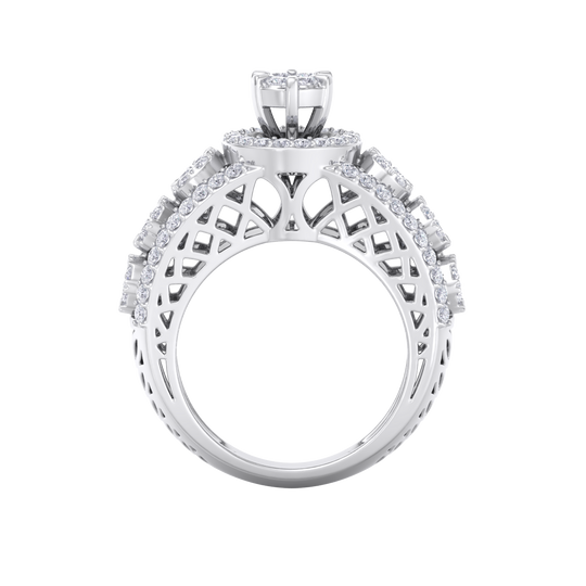 Beautiful ring in white gold with white diamonds of 1.28 ct in weight