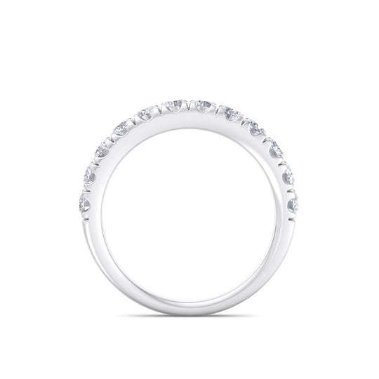 Classic Wedding band in white gold with white diamonds of 0.96 ct in weight