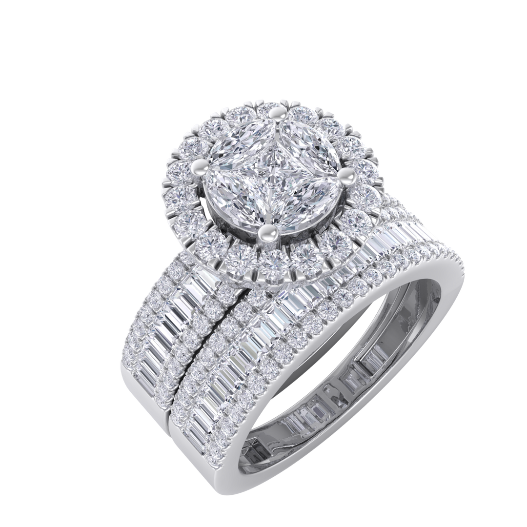 Diamond ring in white gold with white diamonds of 2.57 ct in weight