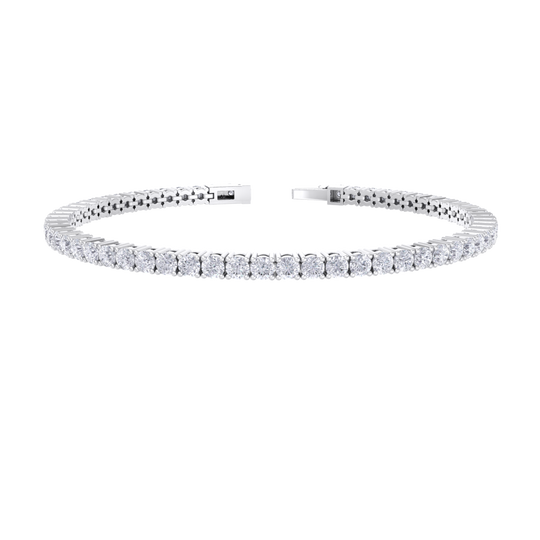 Elegant tennis bracelet with miracle plates in white with white diamonds of 5.00 ct in weight