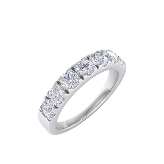 Classic Wedding band in white gold with white diamonds of 1.16 ct in weight