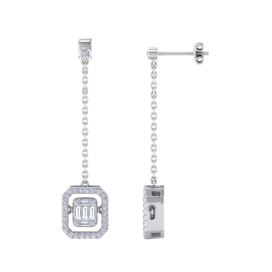 Diamond drop earrings in white gold with white diamonds of 0.69 ct in weight
