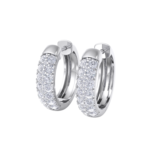Diamond huggies earrings in white gold with white diamonds of 0.99 ct in weight

