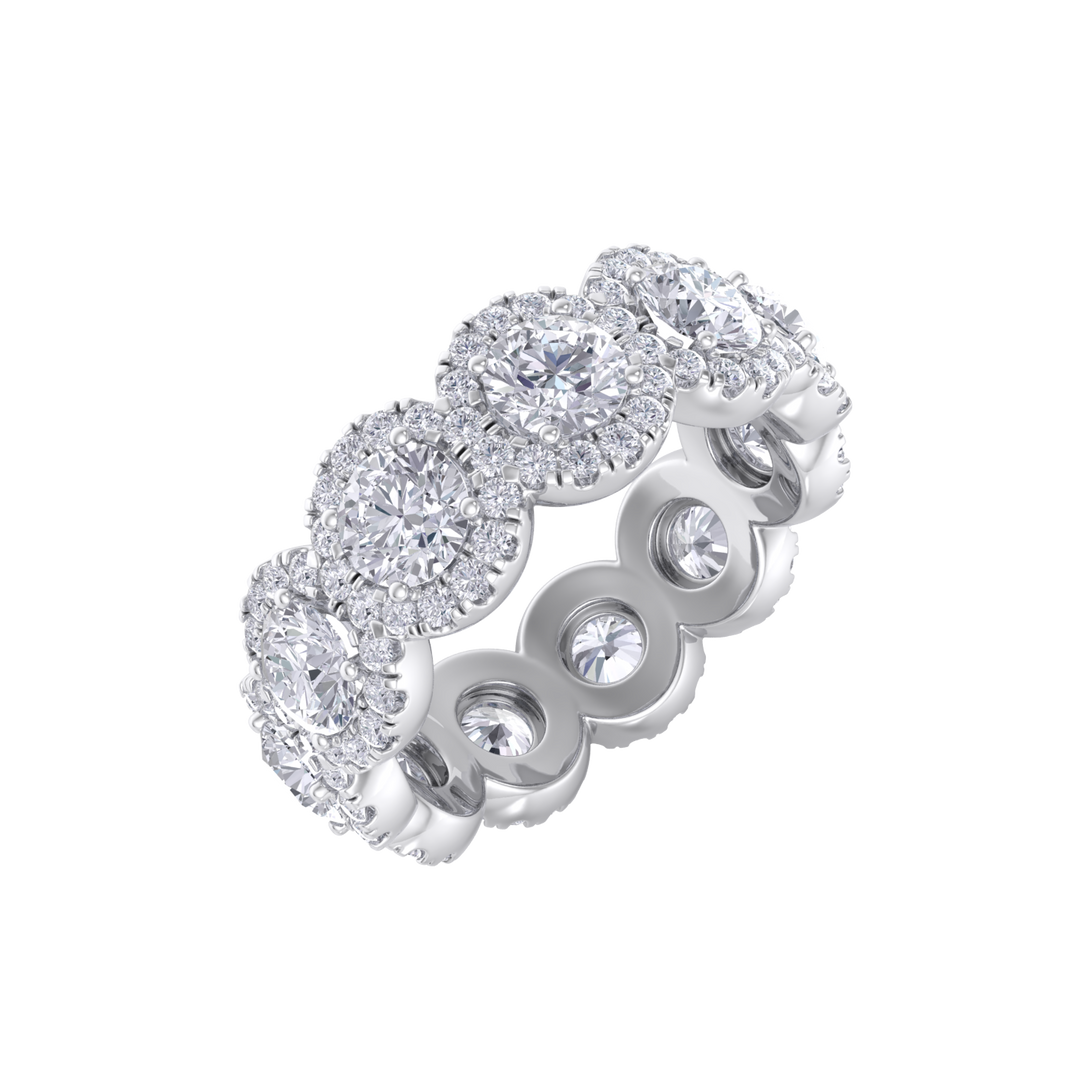 Eternity ring in white gold with white diamonds of 3.45 ct in weight