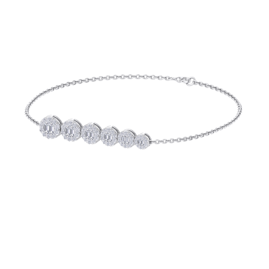 Stylish bracelet in white gold with white diamonds of 0.72 ct in weight 