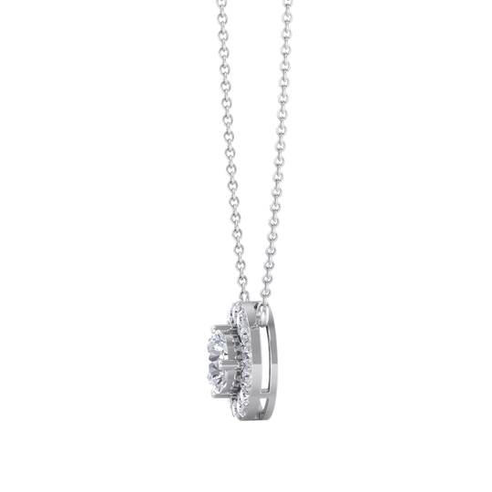 Classic Pendant in white gold with white diamonds of 1.42 ct in weight