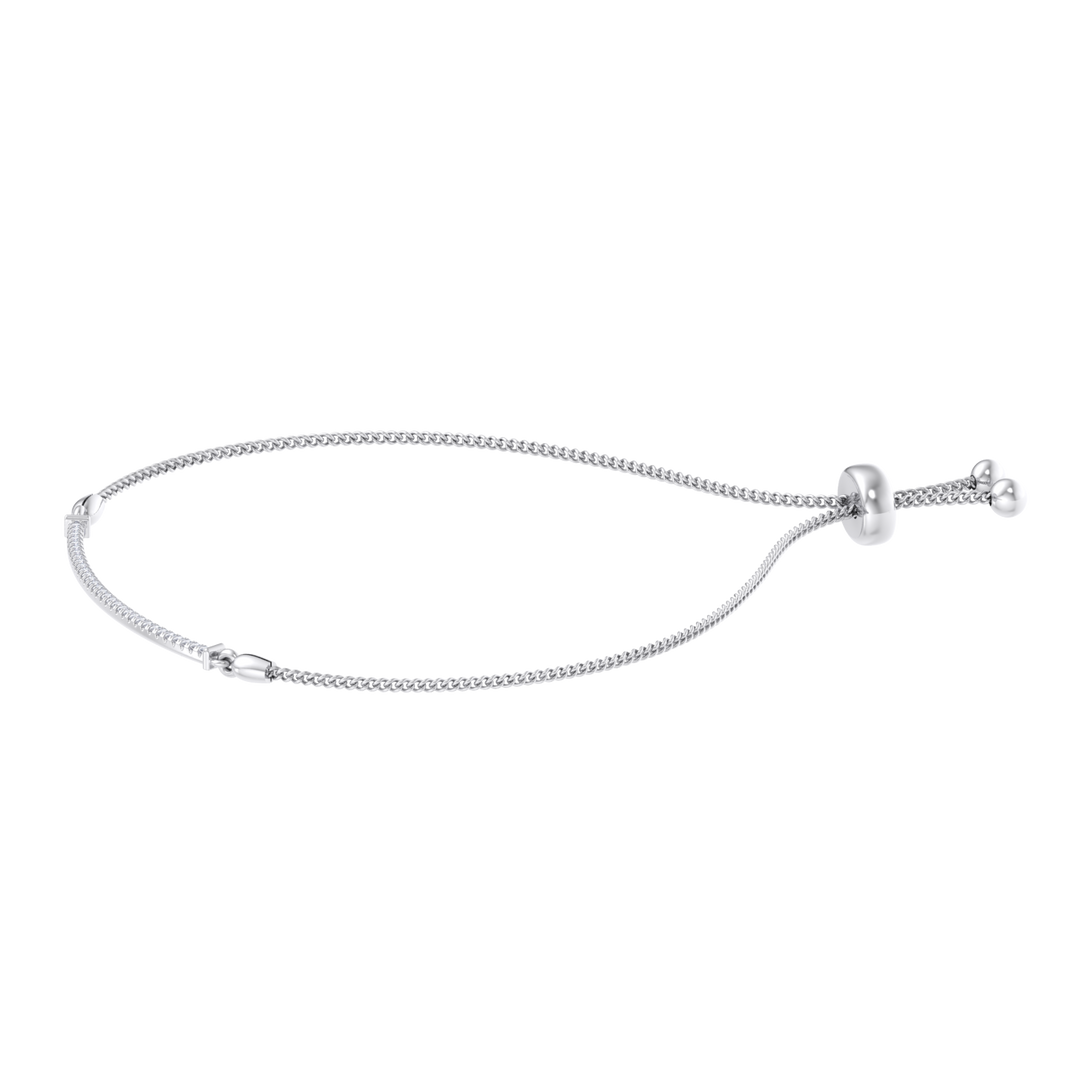 Bar necklace in white gold with white diamonds of 0.31 in weight