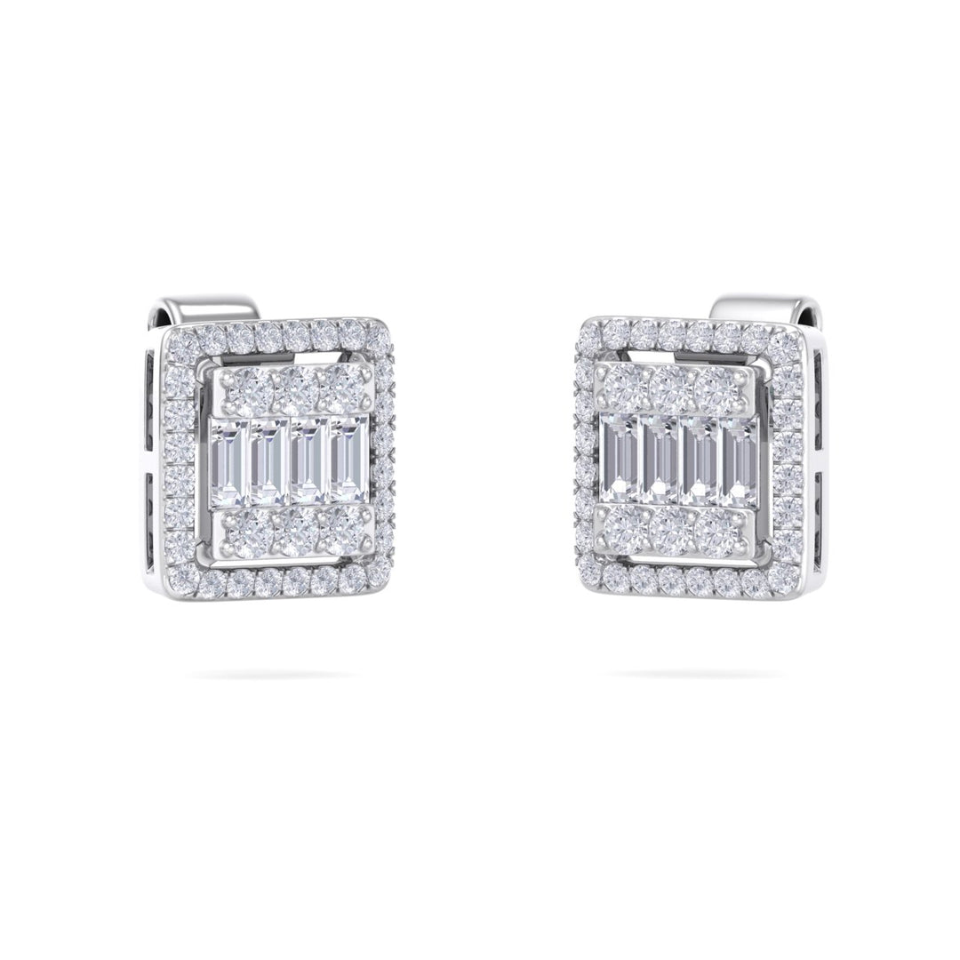 Beautiful Earrings in rose gold with white diamonds of 0.65 ct in weight