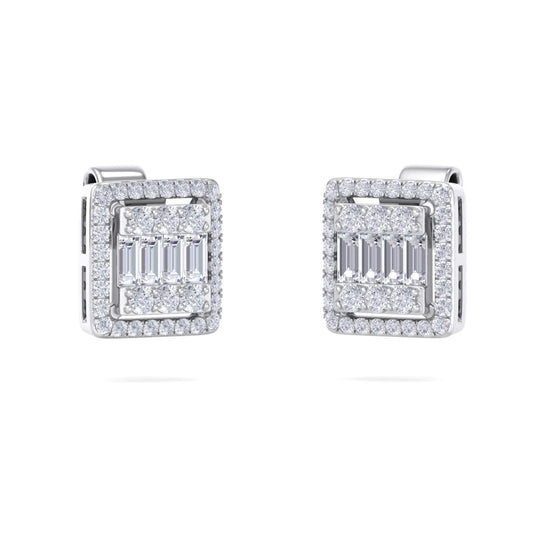 Beautiful Earrings in rose gold with white diamonds of 0.65 ct in weight