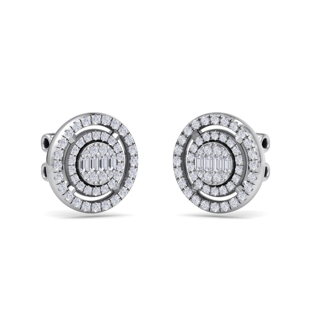 Round stud earrings in rose gold with white diamonds of 0.57 ct in weight - HER DIAMONDS®