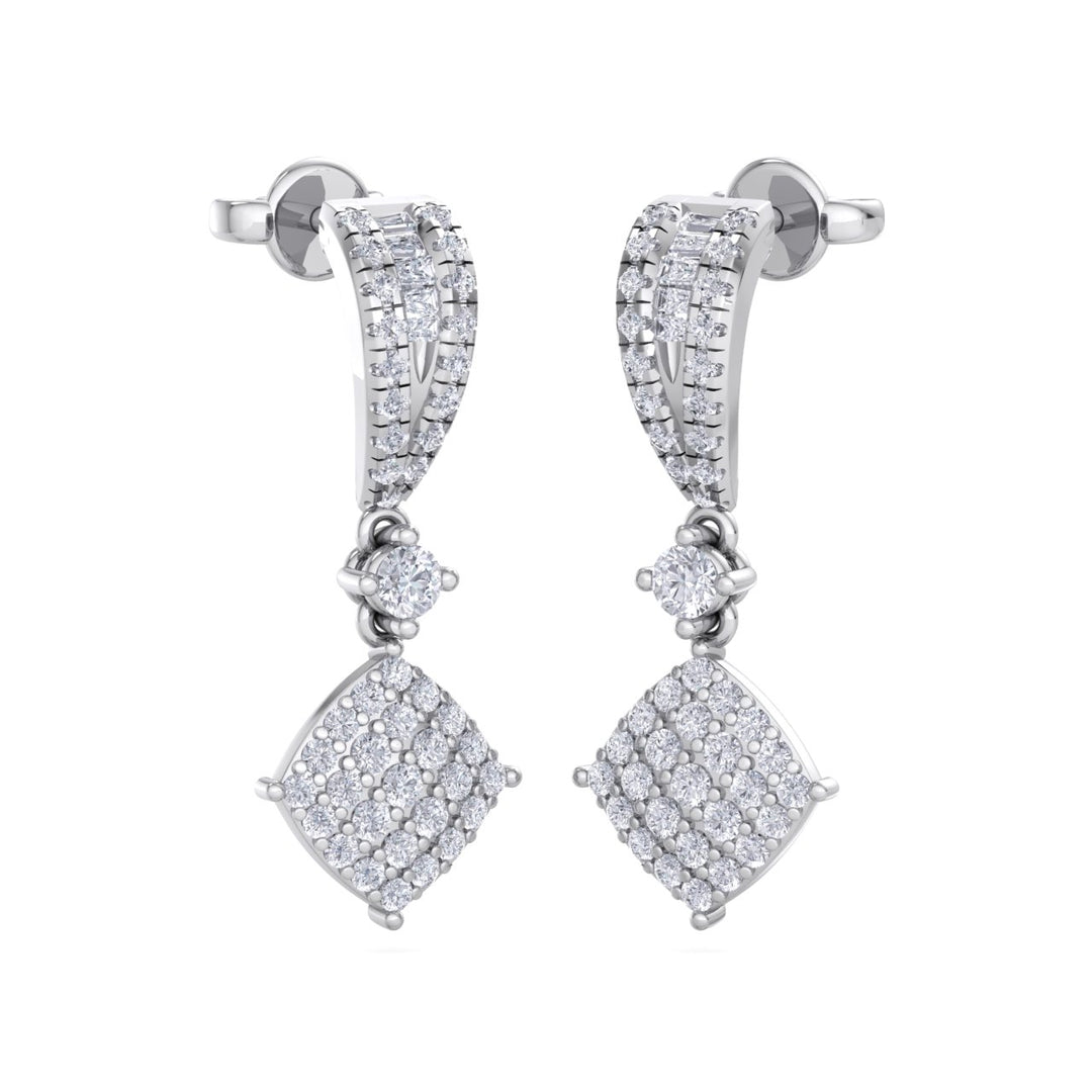 Drop earrings in rose gold with white diamonds of 0.90 ct in weight - HER DIAMONDS®