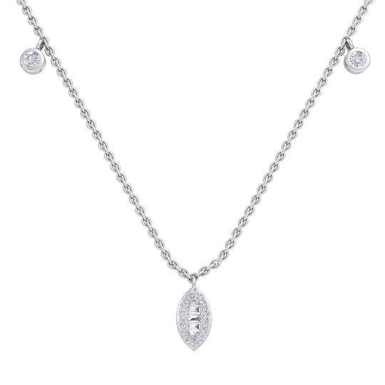 Marquise necklace in rose gold with white diamonds of 0.49 ct in weight - HER DIAMONDS®