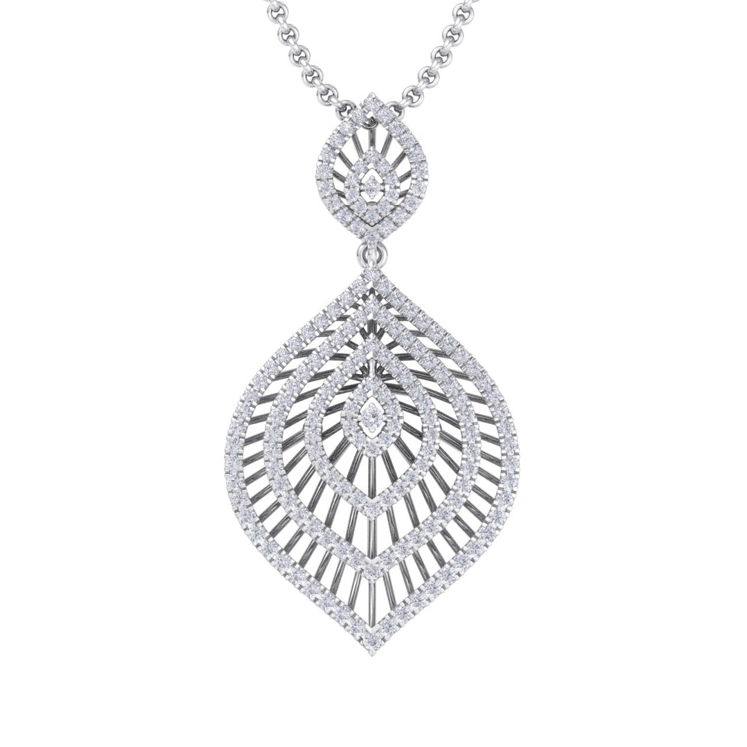 Exclusive pendant in white gold with white diamonds of 2.03 ct in weight